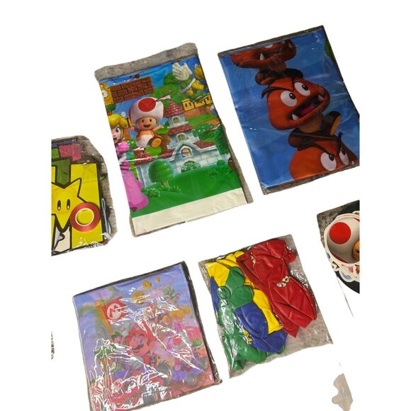 Mario Brothers Birthday Party Decorations Plates Back Drop Balloons Banner - Picture 3 of 6